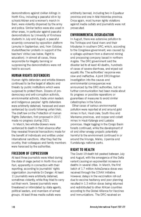 Amnesty International Report 2021/22 - Page 148