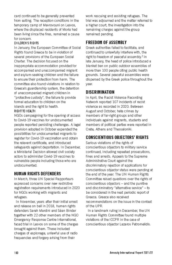 Amnesty International Report 2021/22 - Page 180