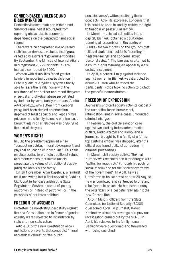 Amnesty International Report 2021/22 - Page 227