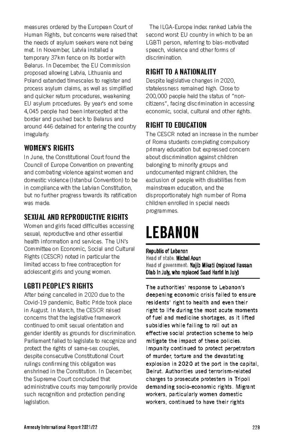 Amnesty International Report 2021/22 - Page 229