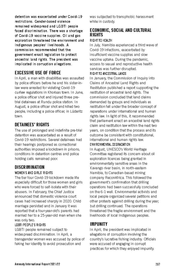 Amnesty International Report 2021/22 - Page 267