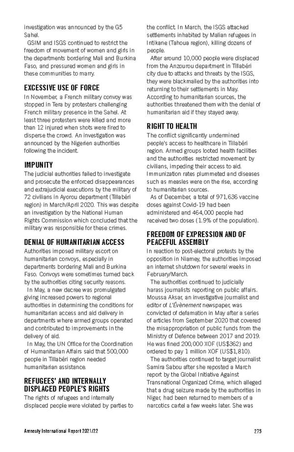 Amnesty International Report 2021/22 - Page 275