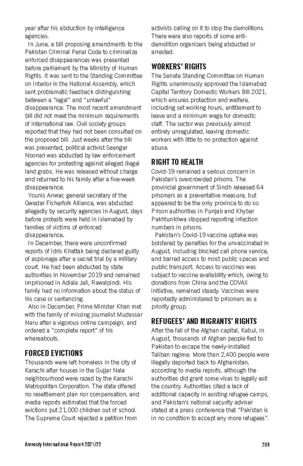 Amnesty International Report 2021/22 - Page 289