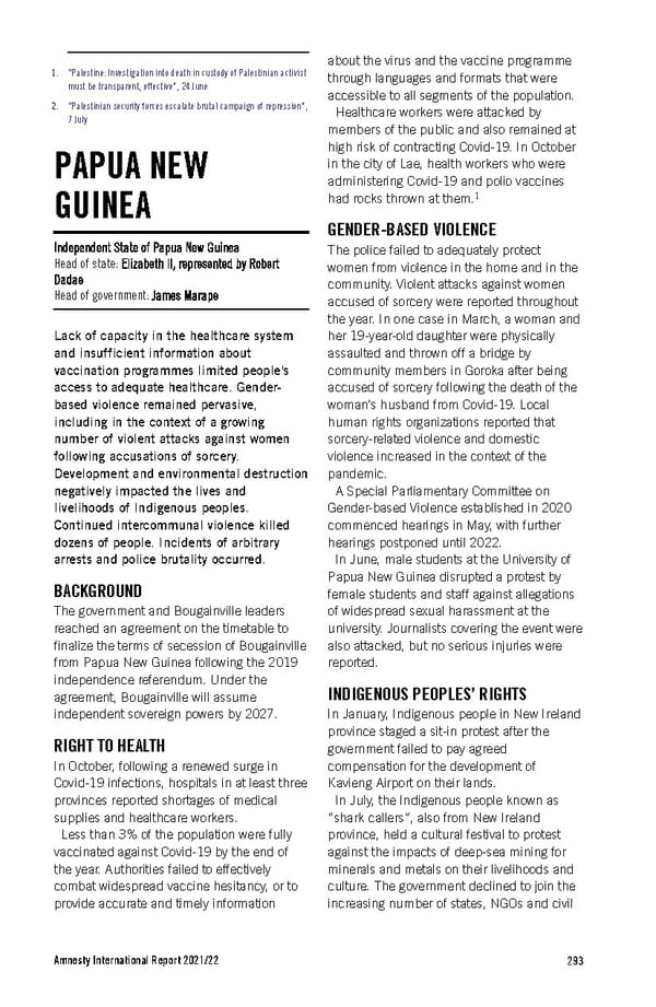 Amnesty International Report 2021/22 - Page 293