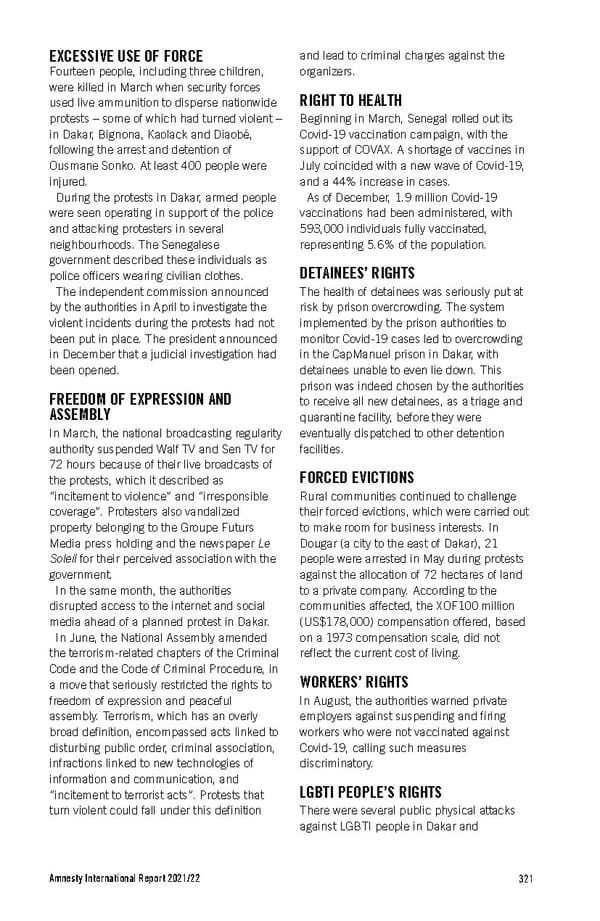 Amnesty International Report 2021/22 - Page 321