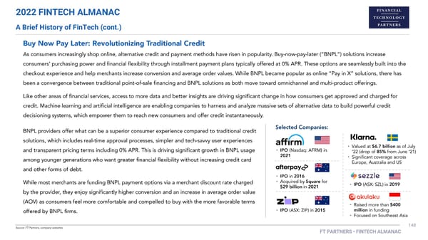 FT Partners 2022 FinTech Almanac - Page 148