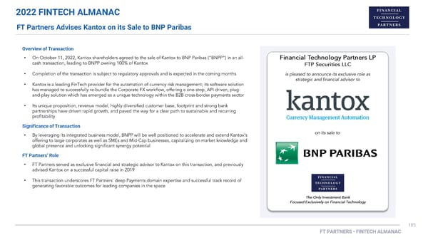 FT Partners 2022 FinTech Almanac - Page 185