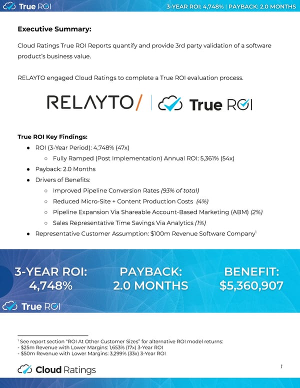 Cloud Ratings Study: True ROI of RELAYTO - Page 2