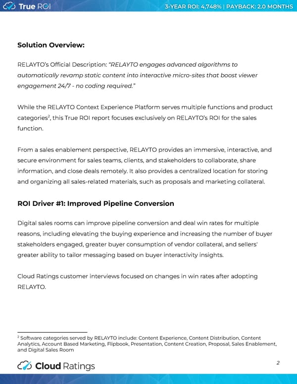 Cloud Ratings Study: True ROI of RELAYTO - Page 3