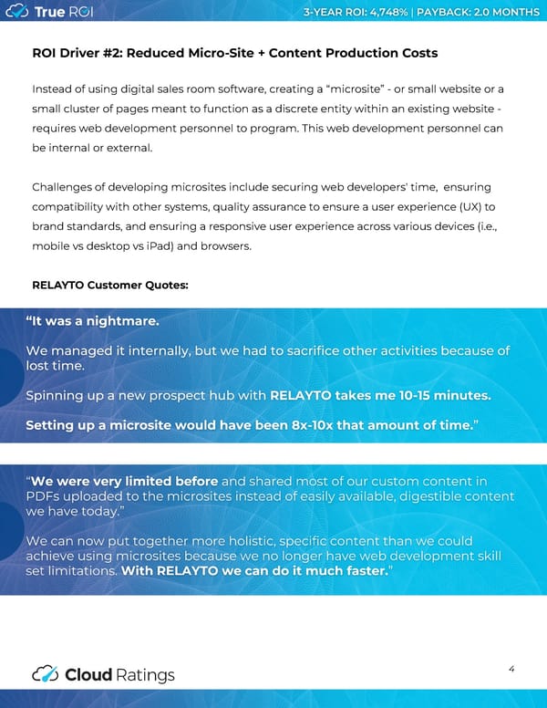 Cloud Ratings Study: True ROI of RELAYTO - Page 5