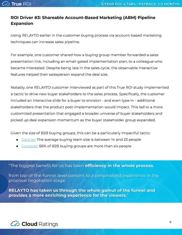 Cloud Ratings Study: True ROI of RELAYTO - Page 7