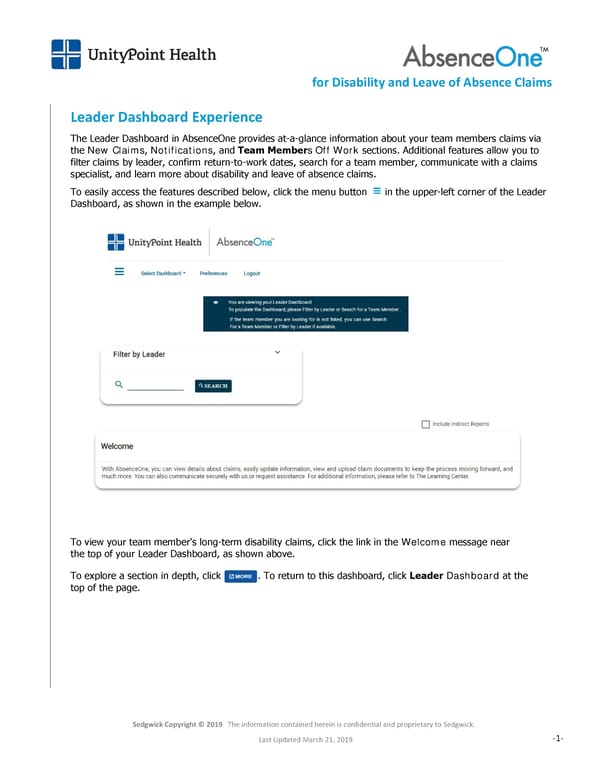 Reference Guide for Leaders – Disability and Leaves - Page 1