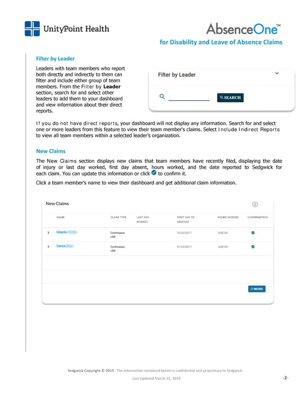 Reference Guide for Leaders – Disability and Leaves - Page 2