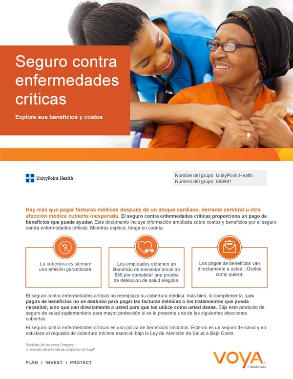 Critical Illness – Explore Your Benefits Flyer Spanish 2024 - Page 1