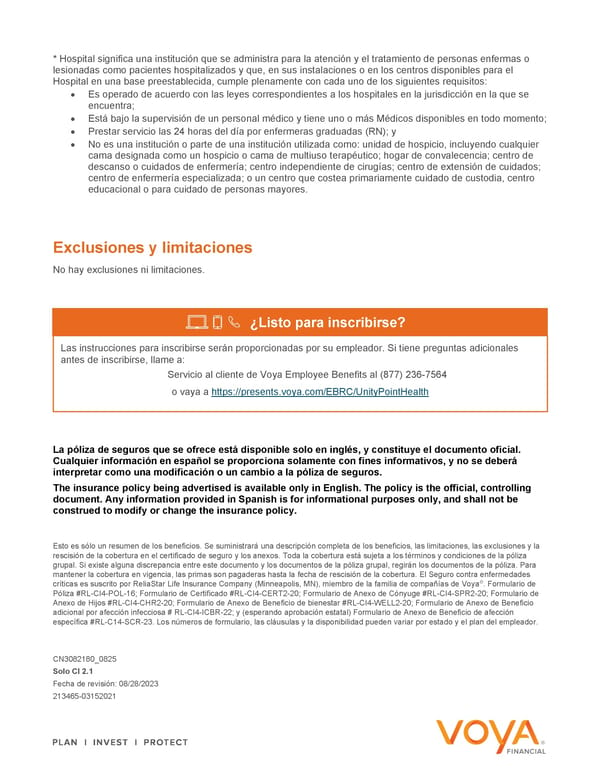 Critical Illness – Explore Your Benefits Flyer Spanish 2024 - Page 8