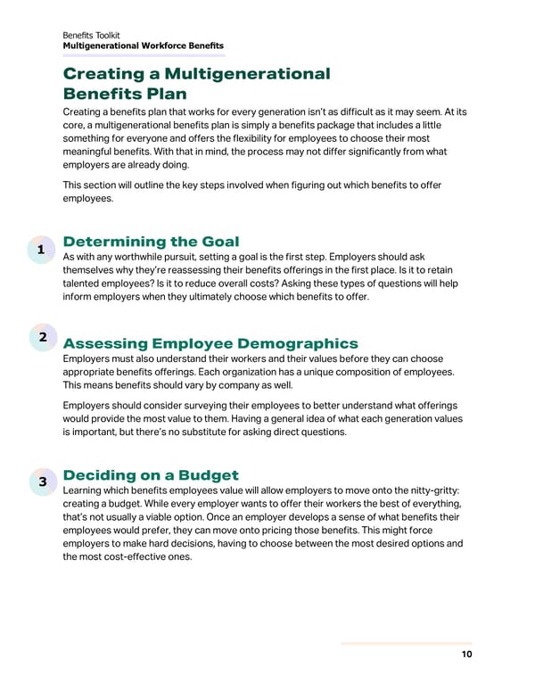 Multigenerational Workforce Benefits - Benefits Toolkit - Page 10