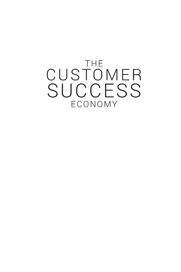 The Customer Success Economy - Page 1