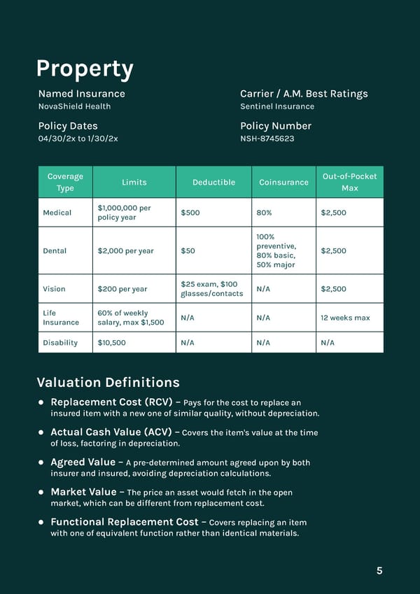 Insurance Proposal for Michael Smith - Page 5